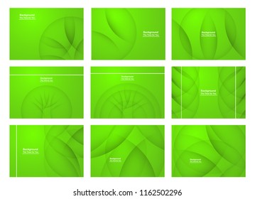 Abstract green background with copy space for white text. Set of modern template design for cover, brochure, web banner and magazine. Vector illustration.