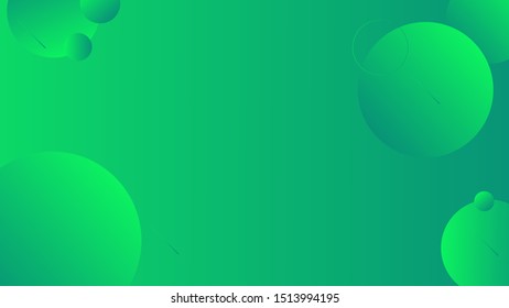 Abstract green background design. Geometric circles and light effect