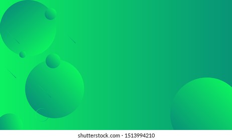 Abstract green background design. Geometric circles and light effect