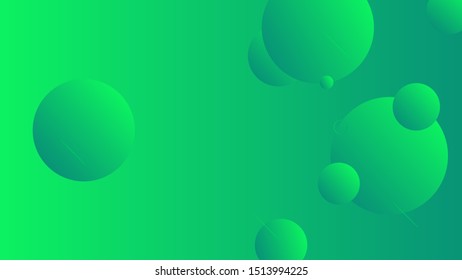 Abstract green background design. Geometric circles and light effect