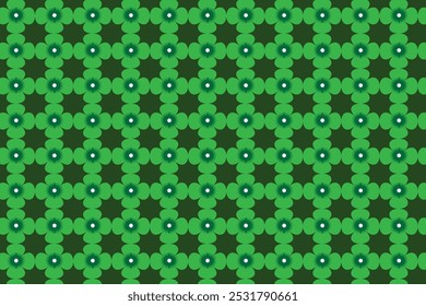 Abstract green background for design with stylized flowers. Seamless pattern.