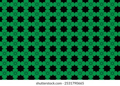 Fondo verde Abstractas para el diseño con flores estilizadas. Patrón sin fisuras.