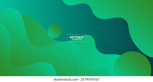 Abstract green background design. Wave gradient pattern composition. Creative illustration for poster, web, landing page, page, cover, advertisement, greeting, card, promotion. Vector Eps 10.
