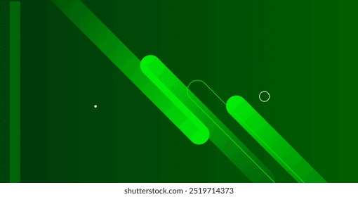Abstract green background with diagonal lines. Dynamic shapes composition. Vector illustration