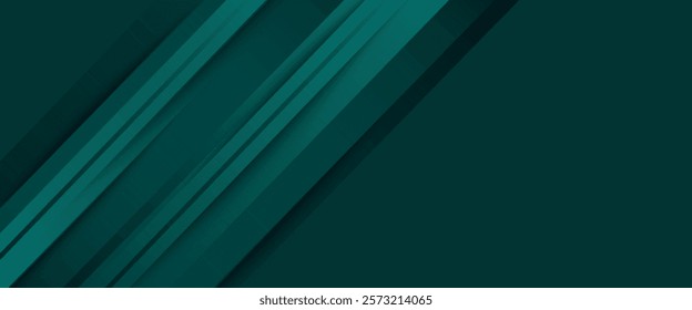 Abstract green background, diagonal lines and strips, vector illustration