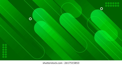 abstract green background with diagonal lines. Dynamic shapes composition. modern vector geometric