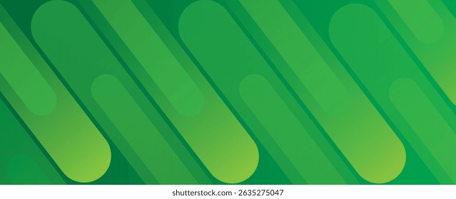 Abstract green background with diagonal lines. Dynamic shapes composition. Vectors