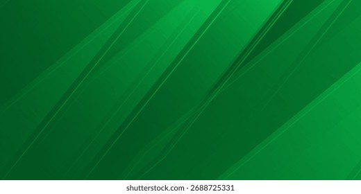 Abstract green background with diagonal lines. Dynamic shapes composition. Eps10