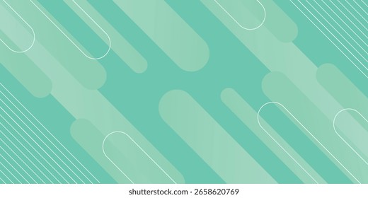 Abstract Green Background with Diagonal Shapes and Transparent Overlays
