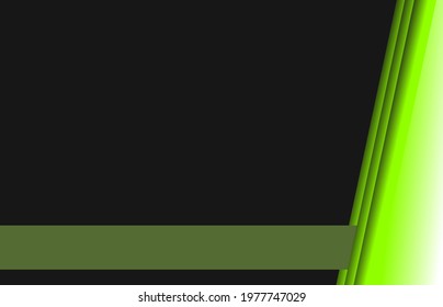 Abstract green background. Diagonal stripes in the corner. Modern laconic design. Minimalistic style.
