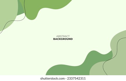 Abstract green background of doodle shapes, lines on white background with blank space in center for text. Minimalist wavy background.