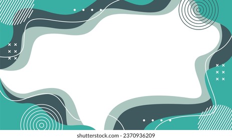Abstract green background of doodle shapes, lines on white background with blank space in center for text. Minimalist wavy background.
