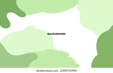 Resumen de fondo verde de las formas de doodle, líneas sobre fondo blanco con espacio en blanco en el centro para el texto. Fondo ondulado minimalista.