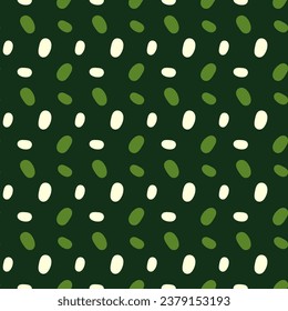 Resumen de fondo verde con puntos. Patrón de puntos polka abstracto de moda verde minimalista sobre un fondo claro. Perfecto para salvapantallas, afiche, tarjeta, invitación o decoración de casa.