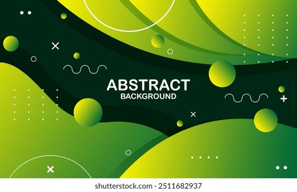 Abstract green background. Dynamic shapes composition. Eps10 vector