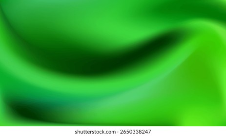 Abstract green background. Elegant emerald gradient. Luxury green soft silk texture. Satin fabric surface. Bright eco nature bg. Vector illustration. EPS 10.