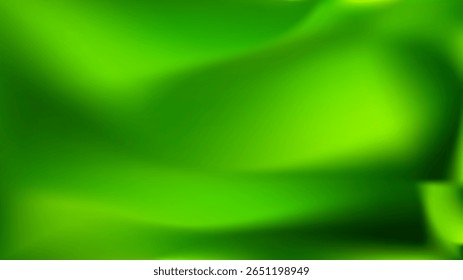 Abstract green background. Elegant emerald gradient. Luxury green soft silk texture. Satin fabric surface. Bright eco nature bg. Vector illustration. EPS 10.