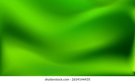 Fundo verde abstrato. Elegante gradiente esmeralda. Textura de seda macia verde de luxo. superfície de tecido de cetim. Bright eco natureza bg. Ilustração vetorial. EPS 10.