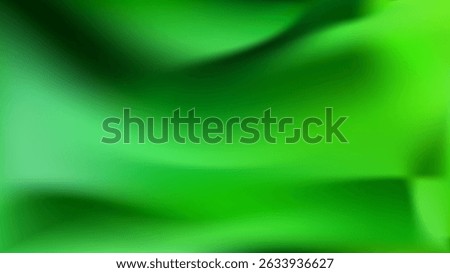 Abstract green background. Elegant emerald gradient. Luxury green soft silk texture. Satin fabric surface. Bright eco nature bg. Vector illustration. EPS 10.