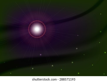 Abstract green background with flare