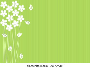 abstract green background with flowers