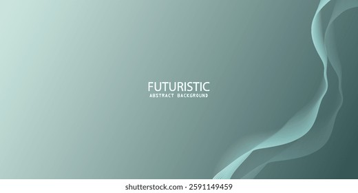 Abstract green background with flowing lines for futuristic concept. Dynamic waves. Modern and Creative Trend design in vector illustration
