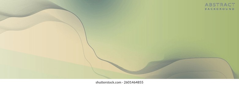 Abstract green background with flowing lines for futuristic concept. Dynamic waves. vector illustration.