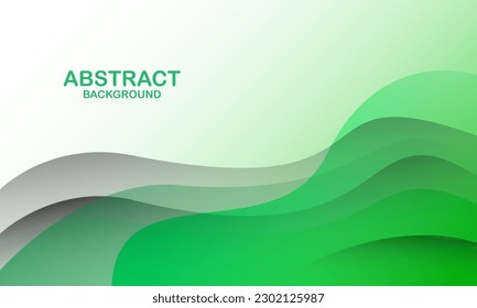 Abstract green background. Fluid shapes composition. Vector illustration