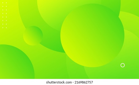 Resumen del estilo del fluido de fondo verde. Composición de formas de círculo. Fondo abstracto moderno con formas y líneas geométricas. Vector Eps10