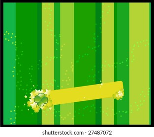 abstract green background with four leaf clover frame
