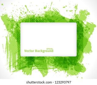 Abstract Green Background with Frame for Your Business Text.