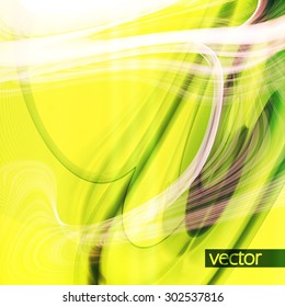Abstract green background, futuristic wavy vector illustration eps10
