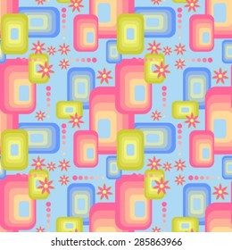 Abstract green background with geometric seamless pattern.