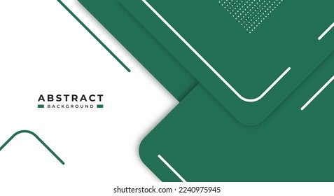Abstract Green Background Geometric Shape Paper Layers with Copy Space for Decorative web layout, Poster, Banner, Corporate Brochure and Seminar Template Design