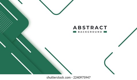 Abstract Green Background Geometric Shape Paper Layers with Copy Space for Decorative web layout, Poster, Banner, Corporate Brochure and Seminar Template Design
