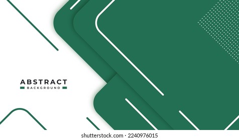 Abstract Green Background Geometric Shape Paper Layers with Copy Space for Decorative web layout, Poster, Banner, Corporate Brochure and Seminar Template Design