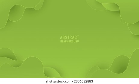 Abstract green background. Geometric wave colorful shapes  background. Vector illustration