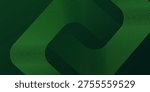 Abstract green background with glowing geometric lines. Modern gradient rounded square lines pattern. Futuristic concept.