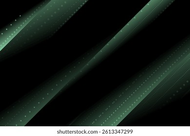 Abstract green background with glowing lines and a futuristic digital design in motion on a dark backdrop. Technology or Hi-tech background.