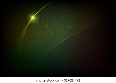 abstract green background with glowing lines  vector illustration