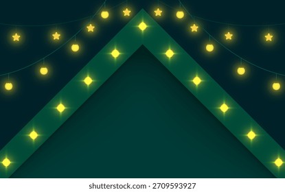 Fundo verde abstrato com efeitos de raios amarelos brilhantes