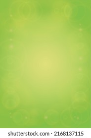 Resumen de fondo verde con luces de punto circular dorado.  Vibrante textura de verano y primavera. Diseño de páginas Eco y Medio Ambiente. Impresión De Hojas Frescas Desenfocada.  Plantilla de borrosa de Bokeh.
