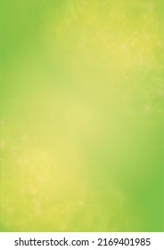 Resumen de fondo verde con luces de punto circular dorado.  Vibrante textura de verano y primavera. Diseño de páginas Eco y Medio Ambiente. Impresión De Hojas Frescas Desenfocada.  Cubierta de gradiente brillante.