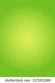 Abstract Green Background with Golden Circular Spot Lights.  Vibrant Sunlight  Summer and Spring Texture. Eco and Environment Page Design. Defocused Fresh Leaf Print.  Bokeh Blurry Template.