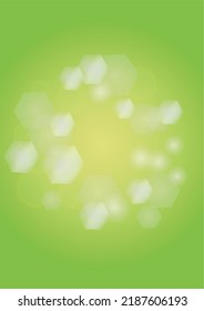 Resumen de fondo verde con luces de punto circular dorado.  Vibrante textura de verano y primavera. Plantilla de borrosa de Bokeh. Cubierta de gradiente brillante. Navidad festiva y nieve de Año Nuevo en verde. 