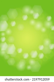 Abstrakter grüner Hintergrund mit goldenem kreisförmigem Hintergrund.  Lebhafter Sonnenschein Sommer und Frühlingsgefühl. Bokeh unscharfe Vorlage. glänzende Farbdecke. Festliche Weihnachtsmesse und Neujahrsschnee auf Grün. 