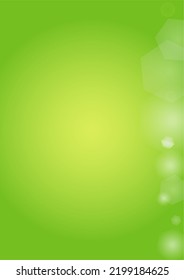 Resumen de fondo verde con luces de punto circular dorado.  Vibrante textura de verano y primavera. Plantilla de borrosa de Bokeh. Cubierta de gradiente brillante. Navidad festiva y nieve de Año Nuevo en verde. 