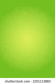 Abstract Green Background with Golden Circular Spot Lights.  Vibrant Sunlight  Summer and Spring Texture. Eco and Environment Page Design. Defocused Fresh Leaf Print.  Shiny Gradient Cover.
