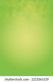 Abstract Green Background with Golden Circular Spot Lights.  Vibrant Sunlight  Summer and Spring Texture. Eco and Environment Page Design. Defocused Fresh Leaf Print.  Shiny Gradient Cover.