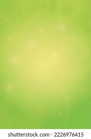 Abstrakter grüner Hintergrund mit goldenem kreisförmigem Hintergrund.  Lebhafter Sonnenschein Sommer und Frühlingsgefühl. Design der Ökosystem- und Umweltseite. Fresh Leaf Print entfochten.  glänzende Farbdecke.